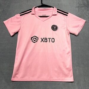 XBTO Inter Miami CF MLS #10 Lionel Messi Shirt Womens 26 Pink V-Neck Pullover
